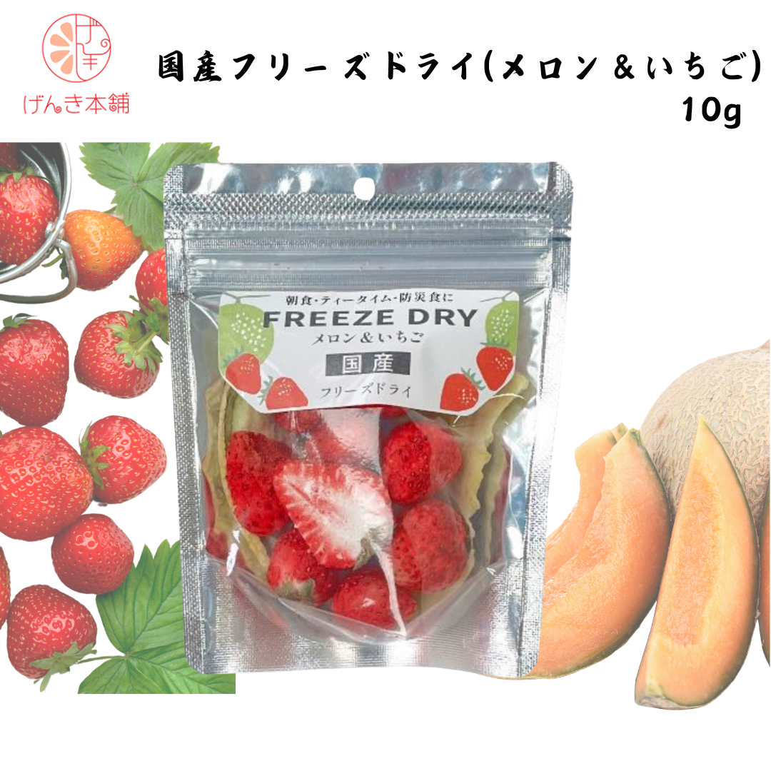 【愛媛】げんき本舗 国産フリーズドライ(メロン&いちご) 10g