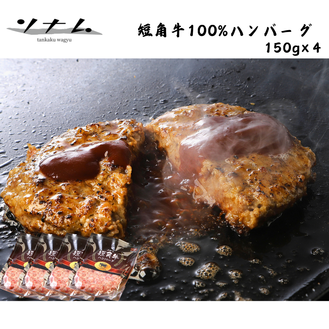 【岩手】ソナム　短角牛100%ハンバーグ　4個セット