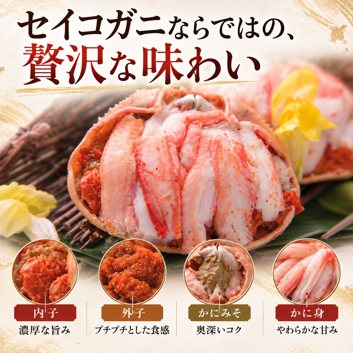 【福井】福丸フーズ　セイコガニ甲羅詰め　2個セット（越前町産）